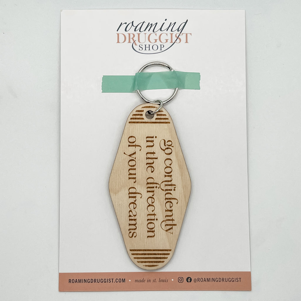 Go Confidently Retro Keychain