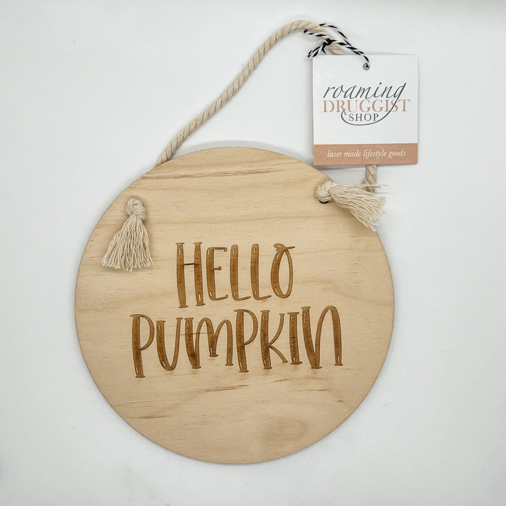 Hello Pumpkin Wood Banner
