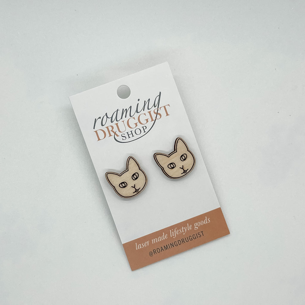 British Longhair Cat Stud Earrings