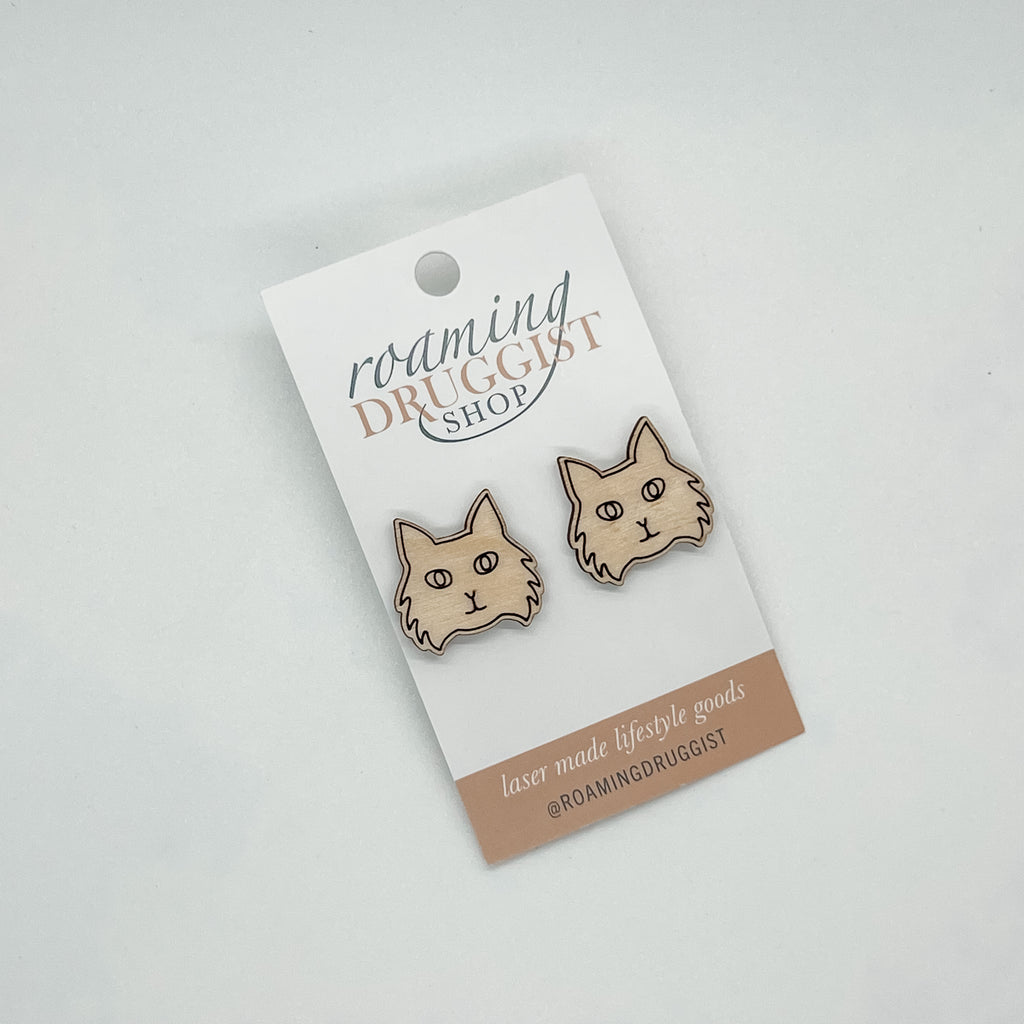 Maine Coon Stud Earrings