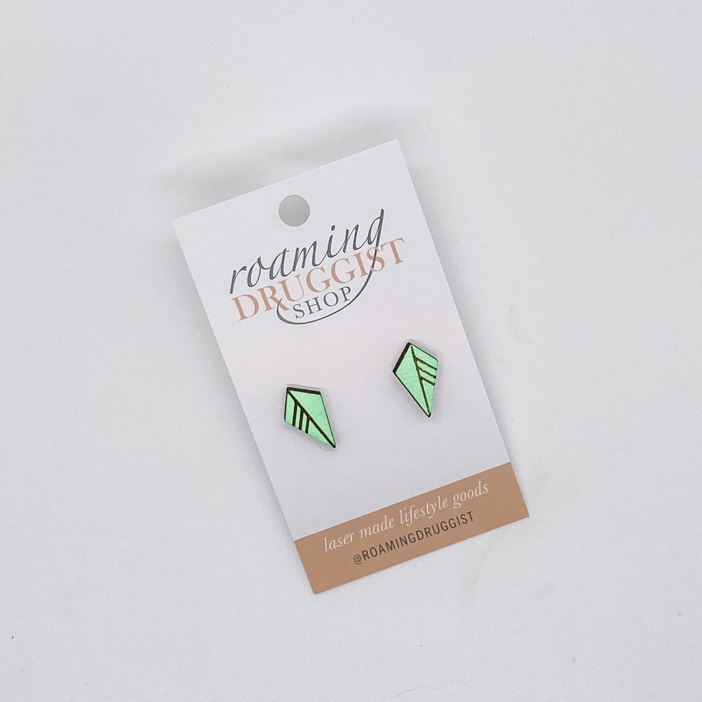 Diamond Leaf Stud Earrings