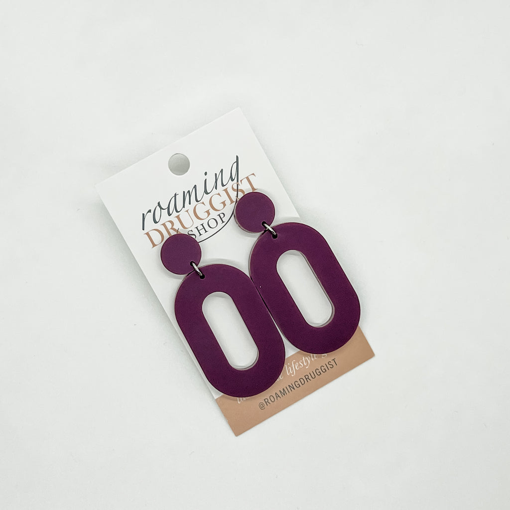 Open Oval Hanging Stud Earrings
