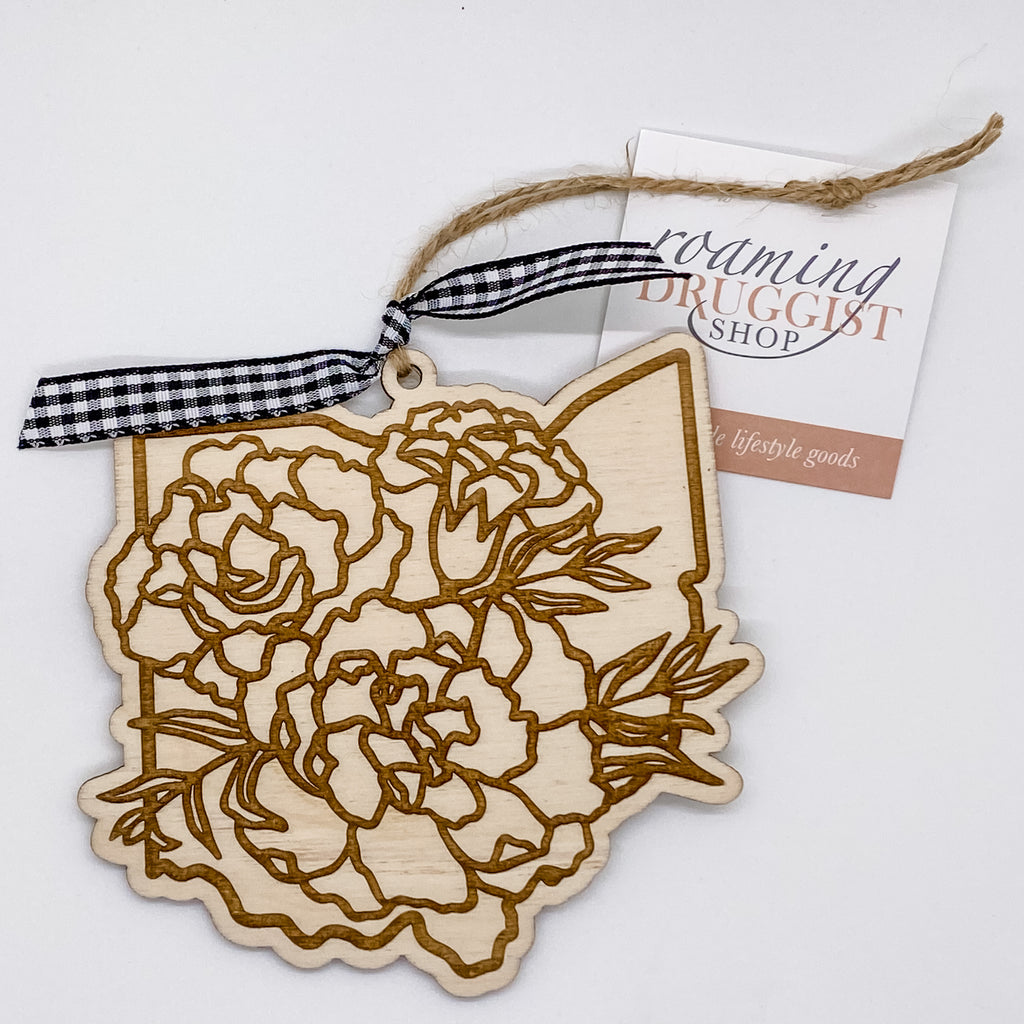 Ohio Scarlet Carnation Ornament