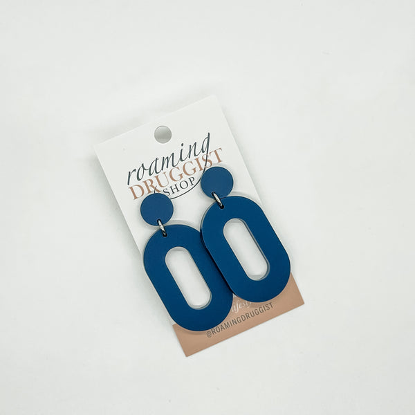 Open Oval Hanging Stud Earrings