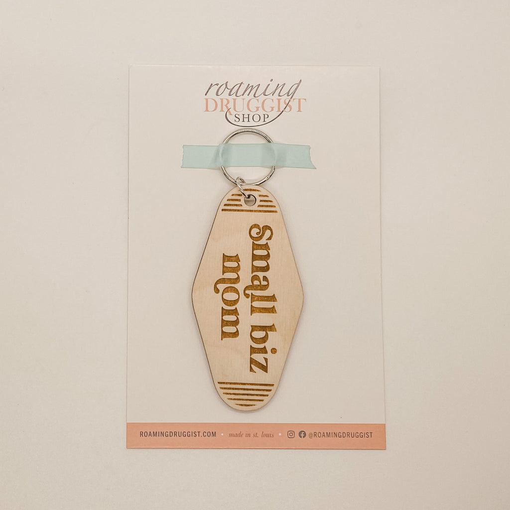Small Biz Mom Retro Keychain