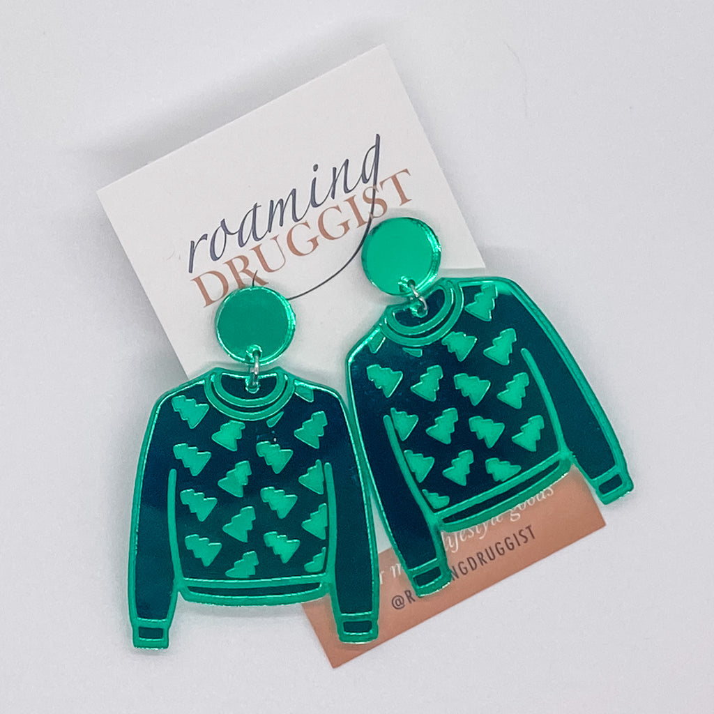 Christmas Tree Sweater Earrings
