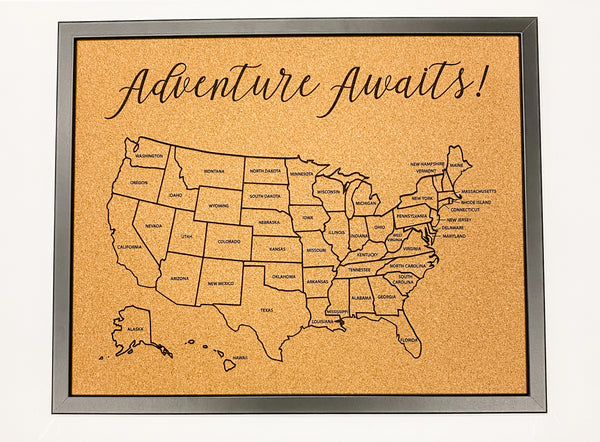 US States Map Bulletin Board