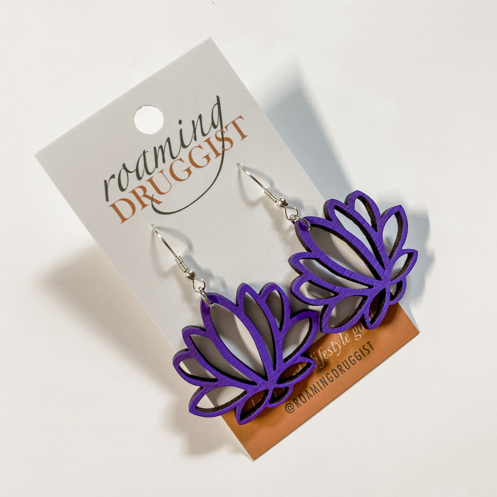 Lotus Flower Hanging Earrings
