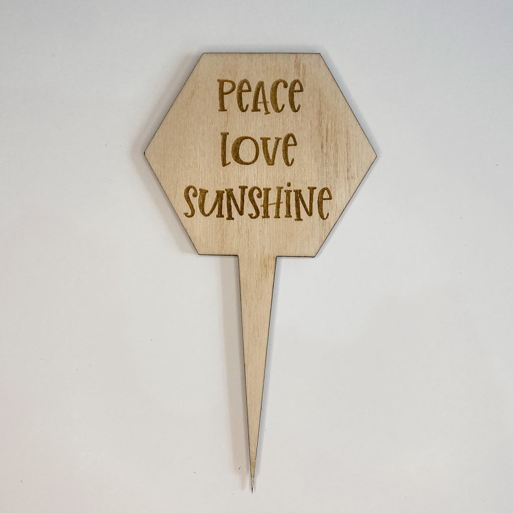 Peace Love Sunshine Plant Marker