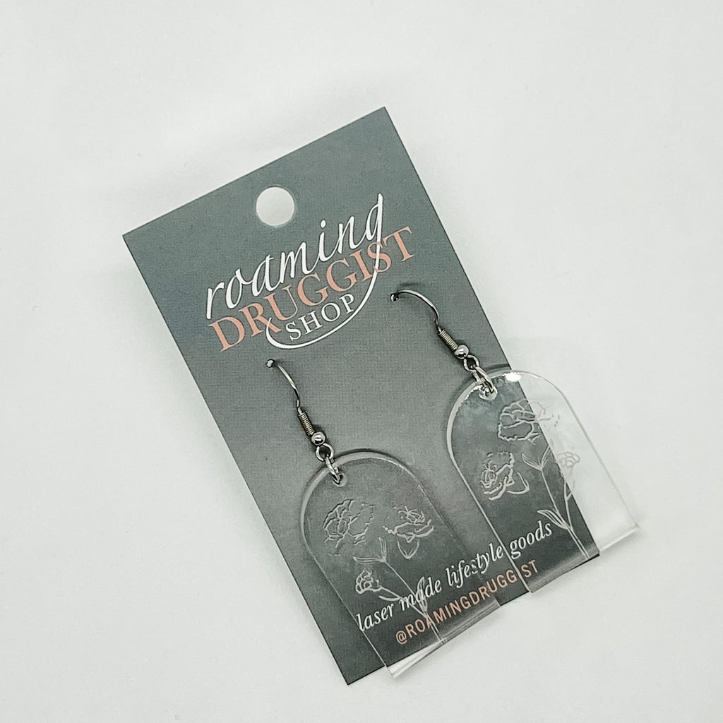 January Carnation Arch Earrings
