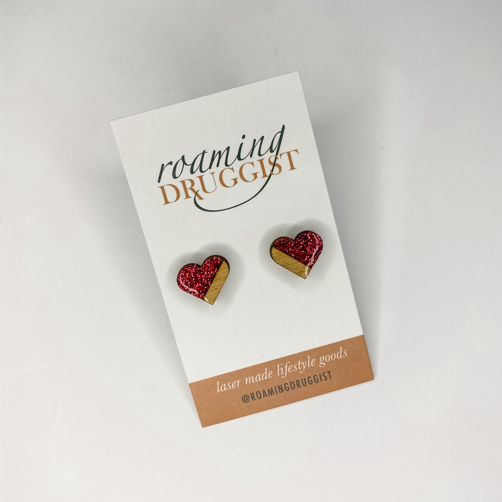 Asymmetric Heart Stud Earrings