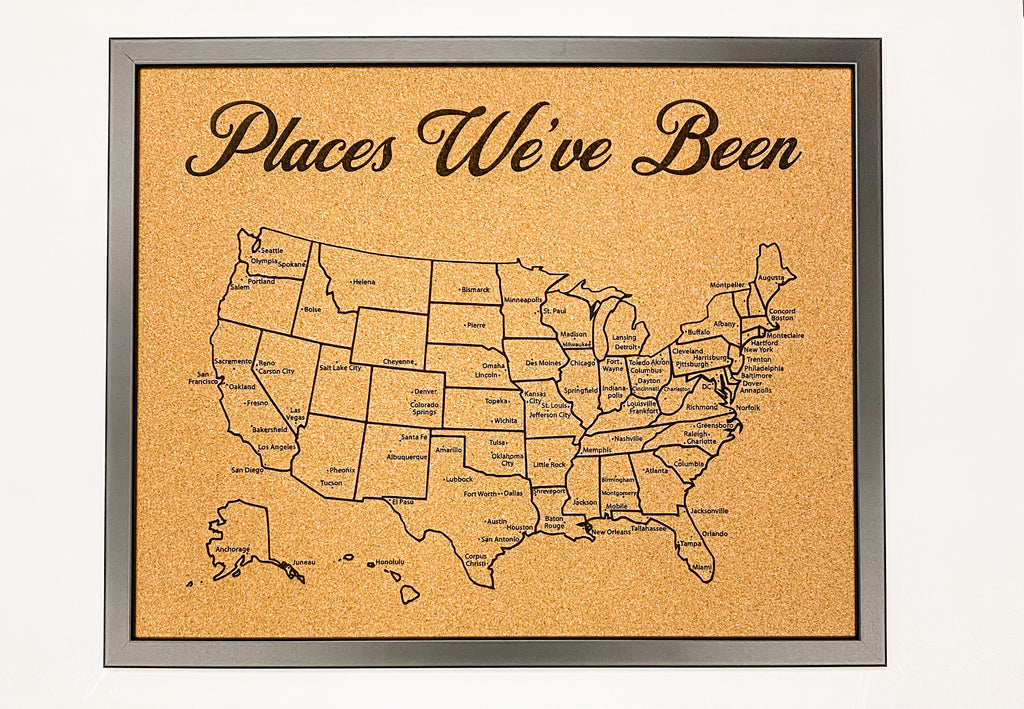 Major Cities in the US Map Bulletin Board