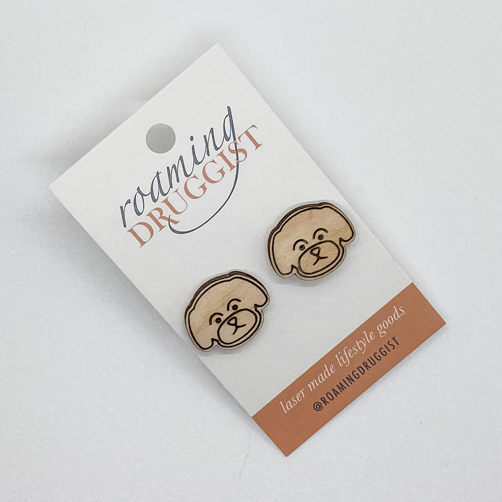 Maltese Stud Earrings