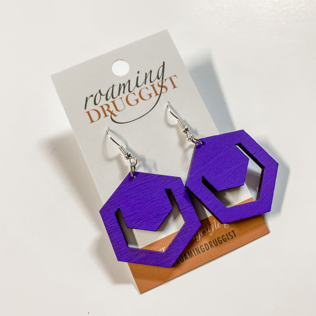 Nested Hexagon Hanging Earrings