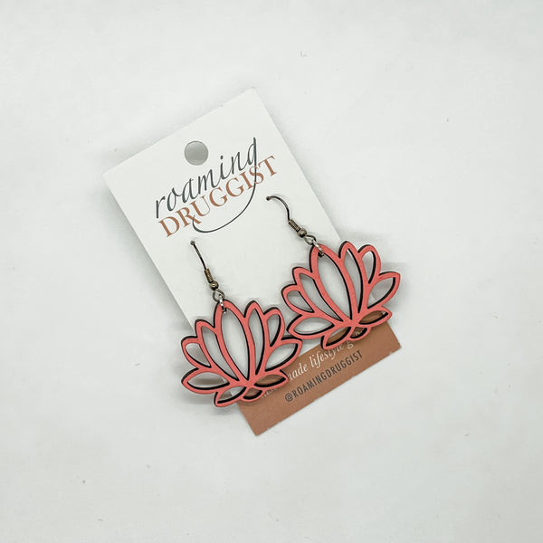 Lotus Flower Hanging Earrings