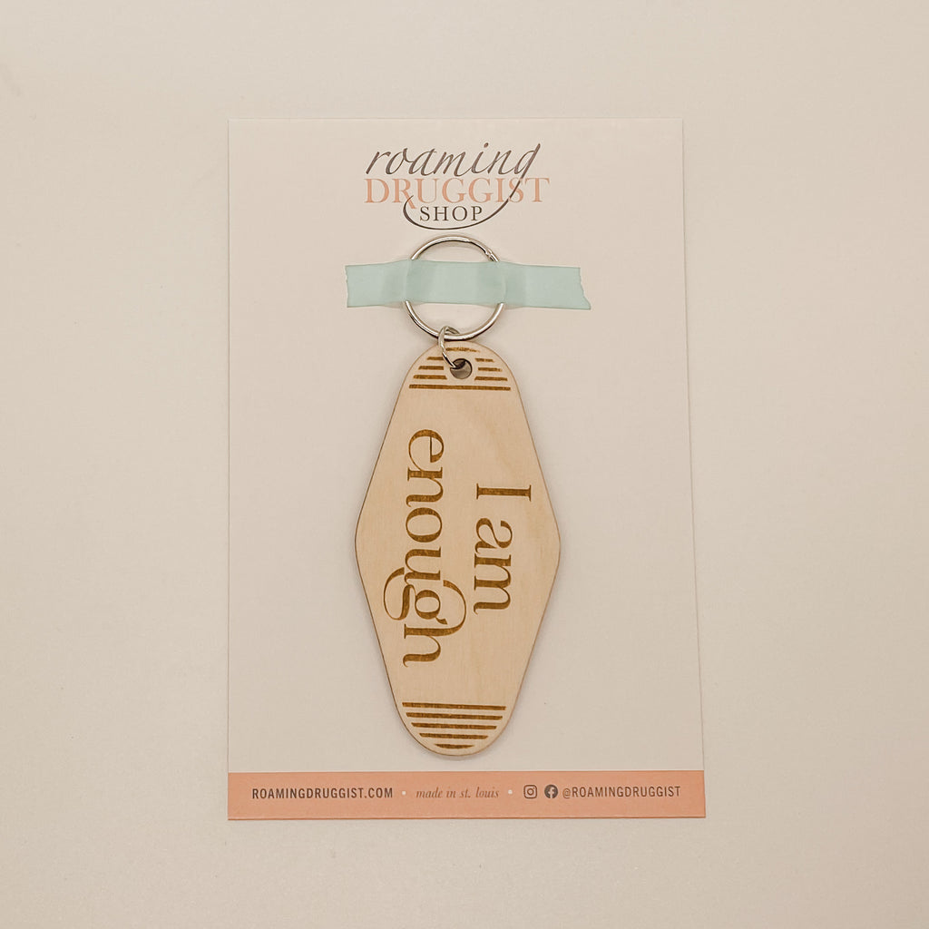 I Am Enough Retro Keychain
