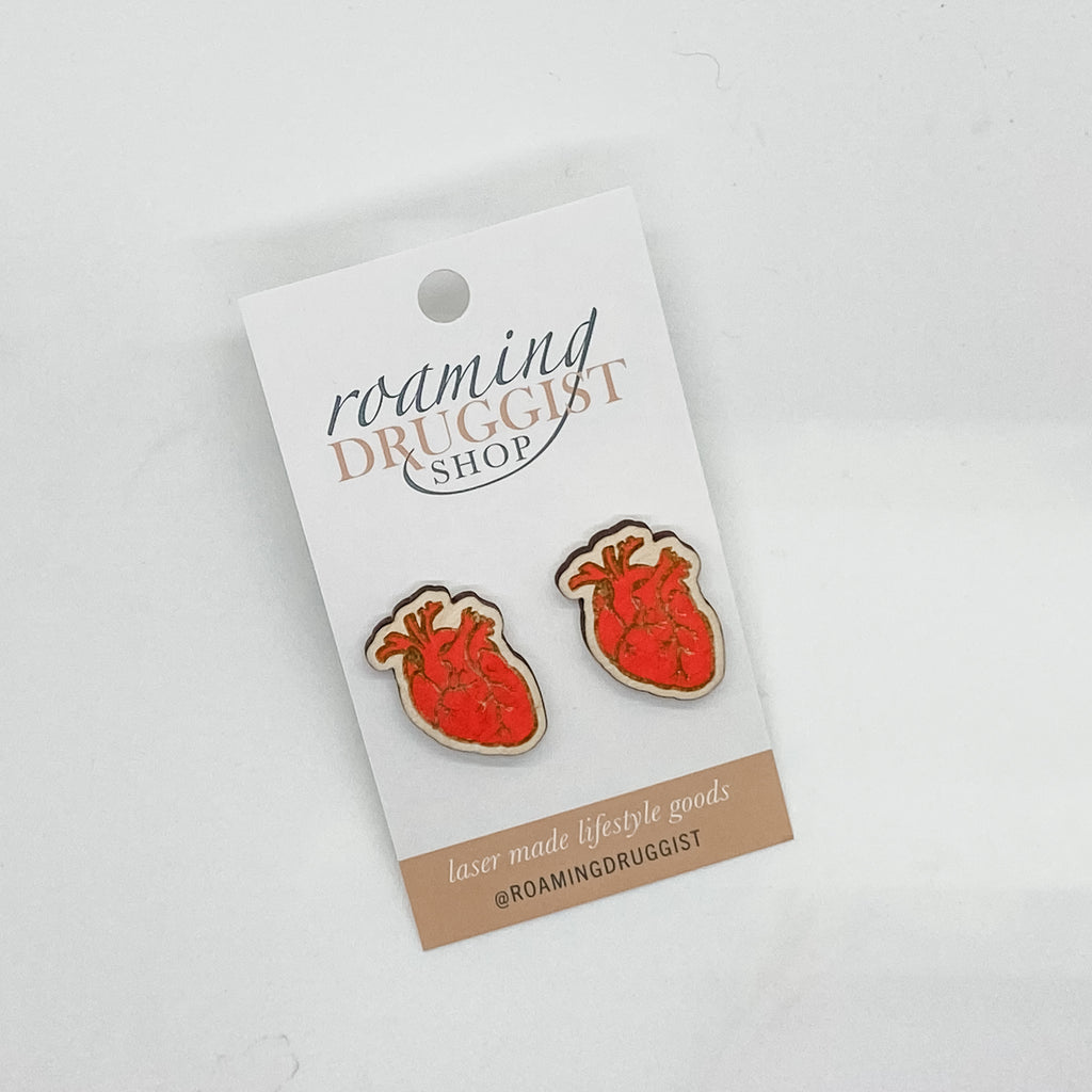 Anatomical Heart Stud Earrings