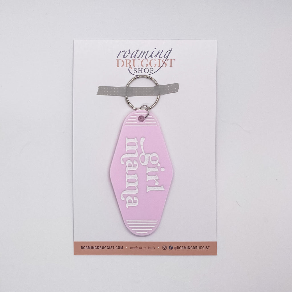 Girl Mama Retro Keychain