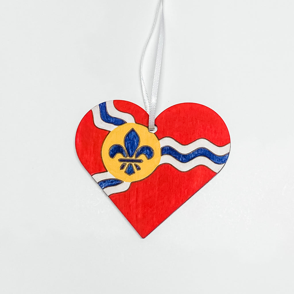 St. Louis Flag Handpainted Ornament